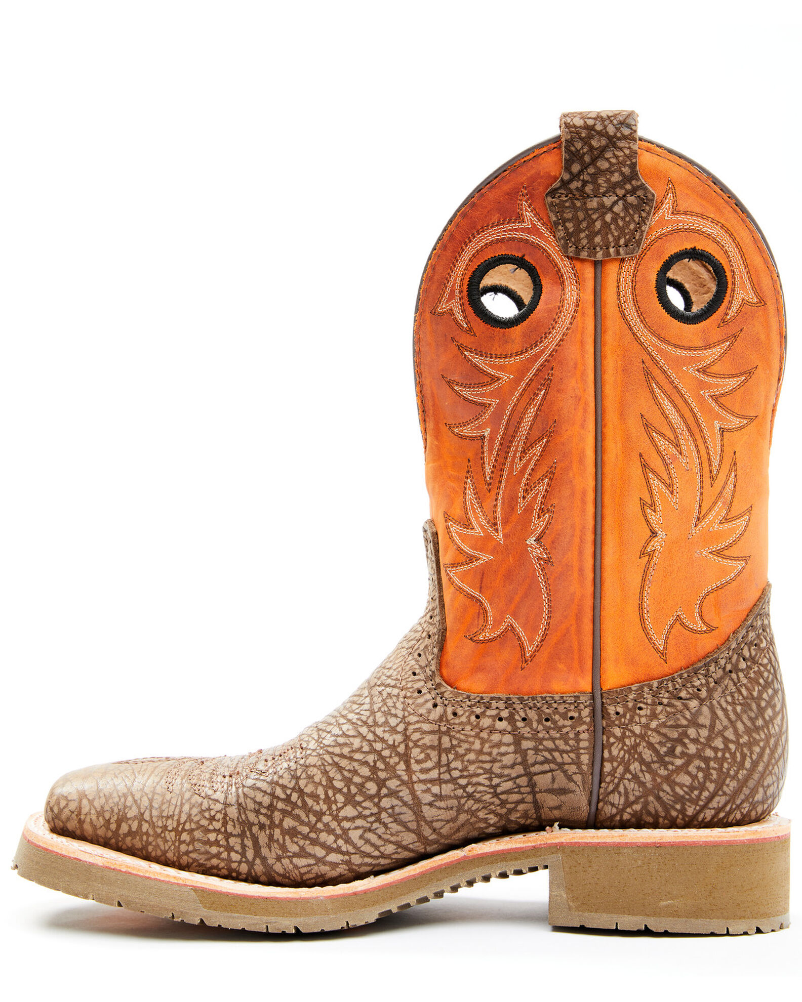 Image #3 - Double H Men's Luis Roper Western Boots - Broad Square Toe, Brown, hi-res