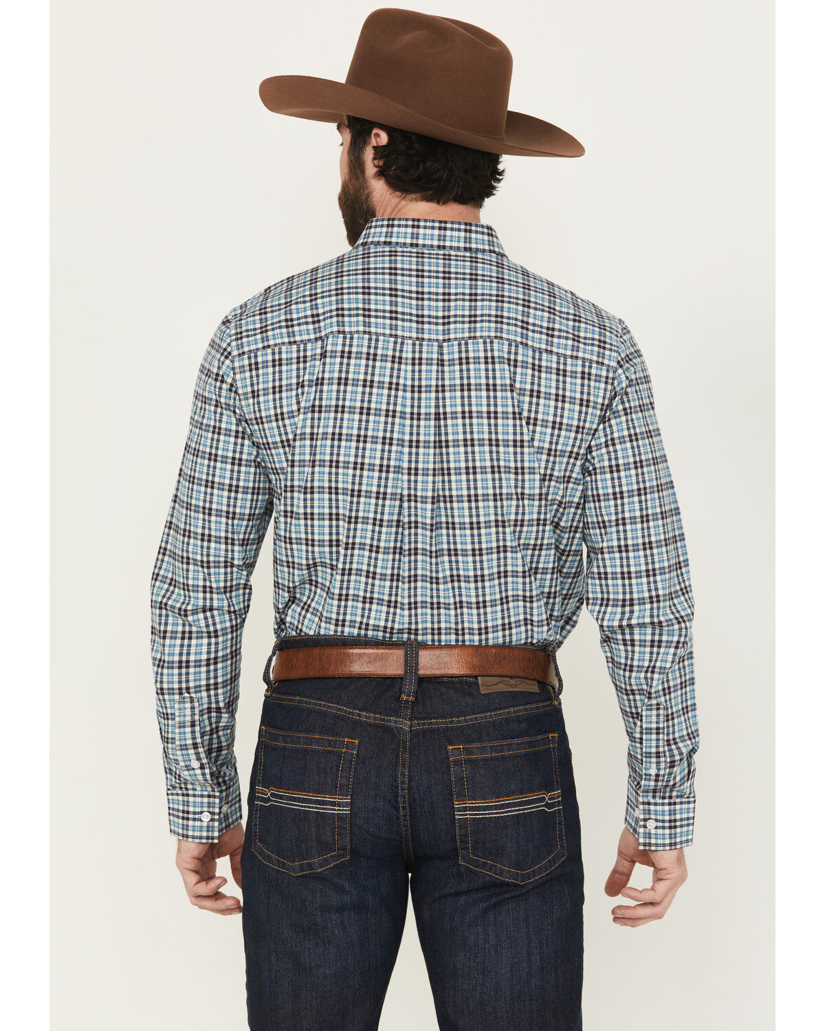 Image #4 - Cody James Men's Bob Plaid Print Long Sleeve Button-Down Western Shirt - Big, Blue, hi-res