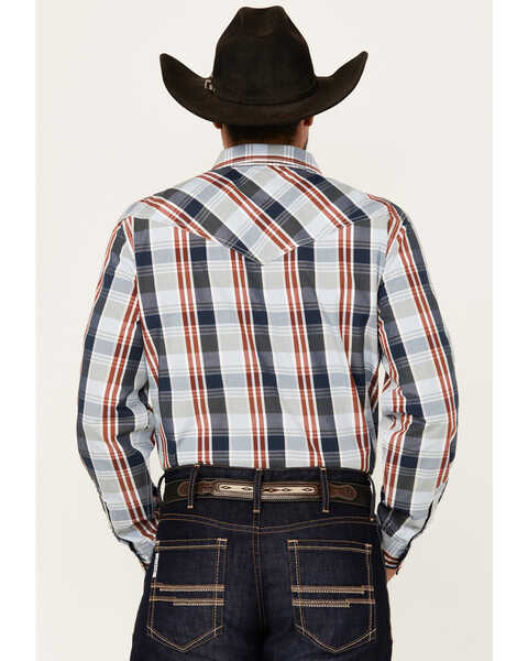 Image #4 - Cody James Men's Simple Life Plaid Print Long Sleeve Snap Western Shirt , Light Blue, hi-res