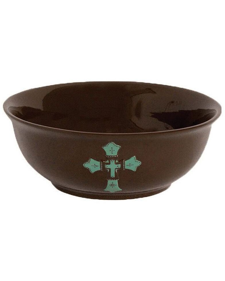 HiEnd Accents Cross Serving Bowl, Brown, hi-res