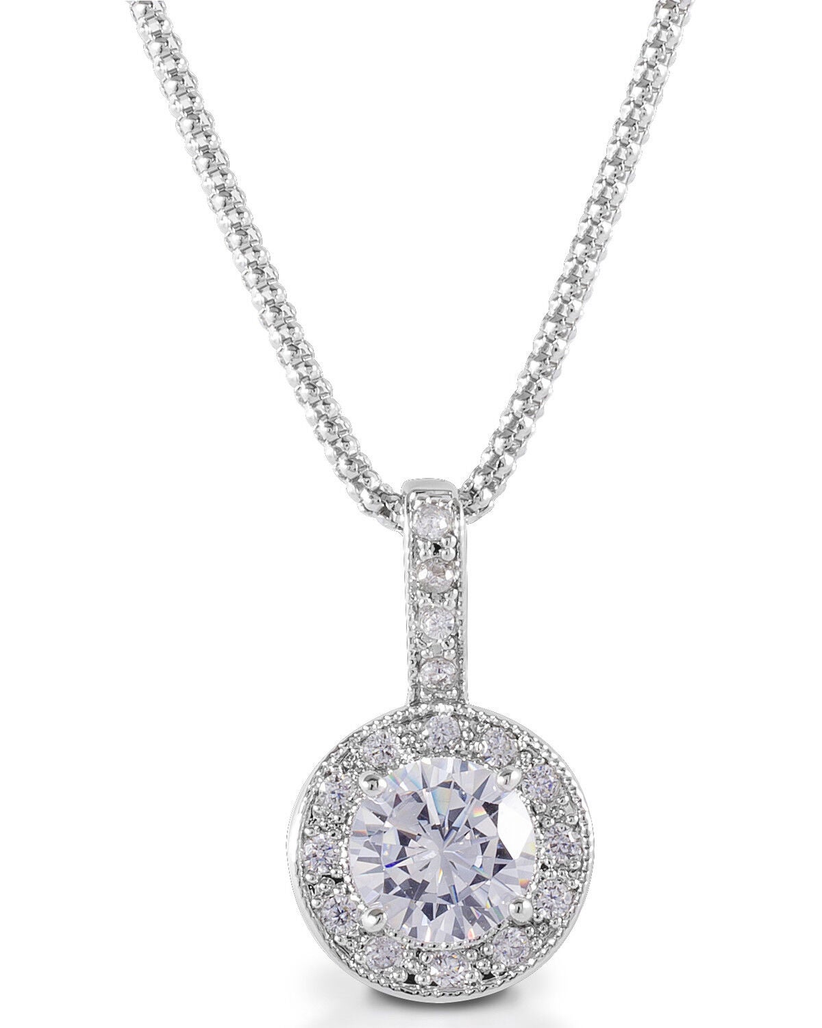 Kelly Herd Women's Bezel Set Drop Necklace, Silver, hi-res