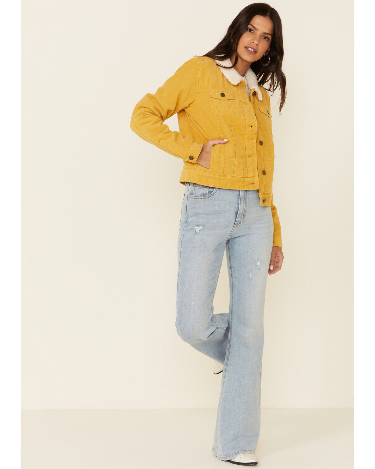 Boom Boom Jeans Women's Corduroy Sherpa