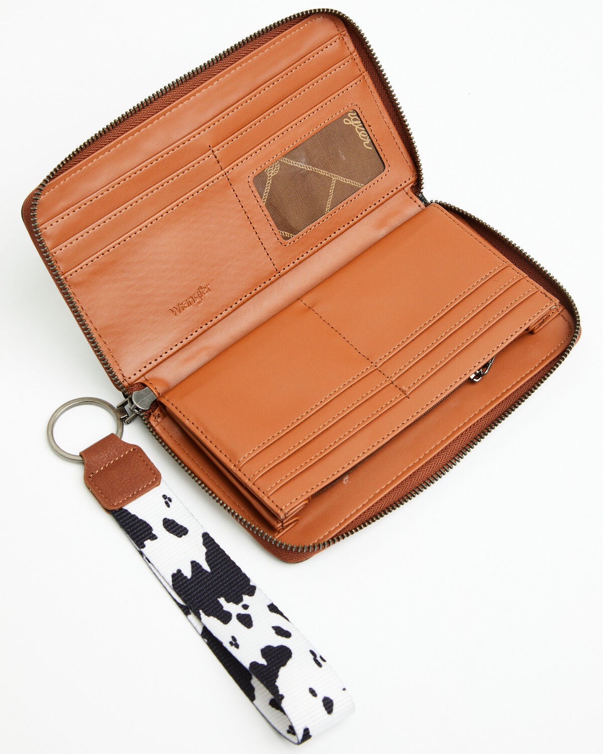 Image #3 - Wrangler Women's Boot Barn Exclusive Daisy Cow Print Wallet, Brown, hi-res