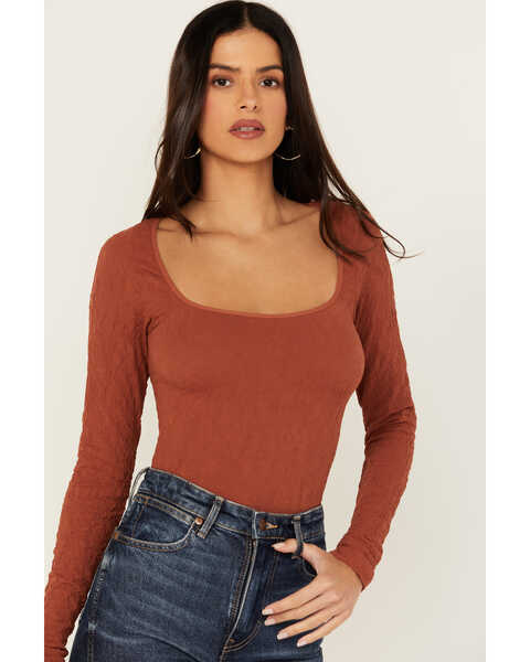 Image #2 - Free People Women's Have It All Long Sleeve Top , Rust Copper, hi-res