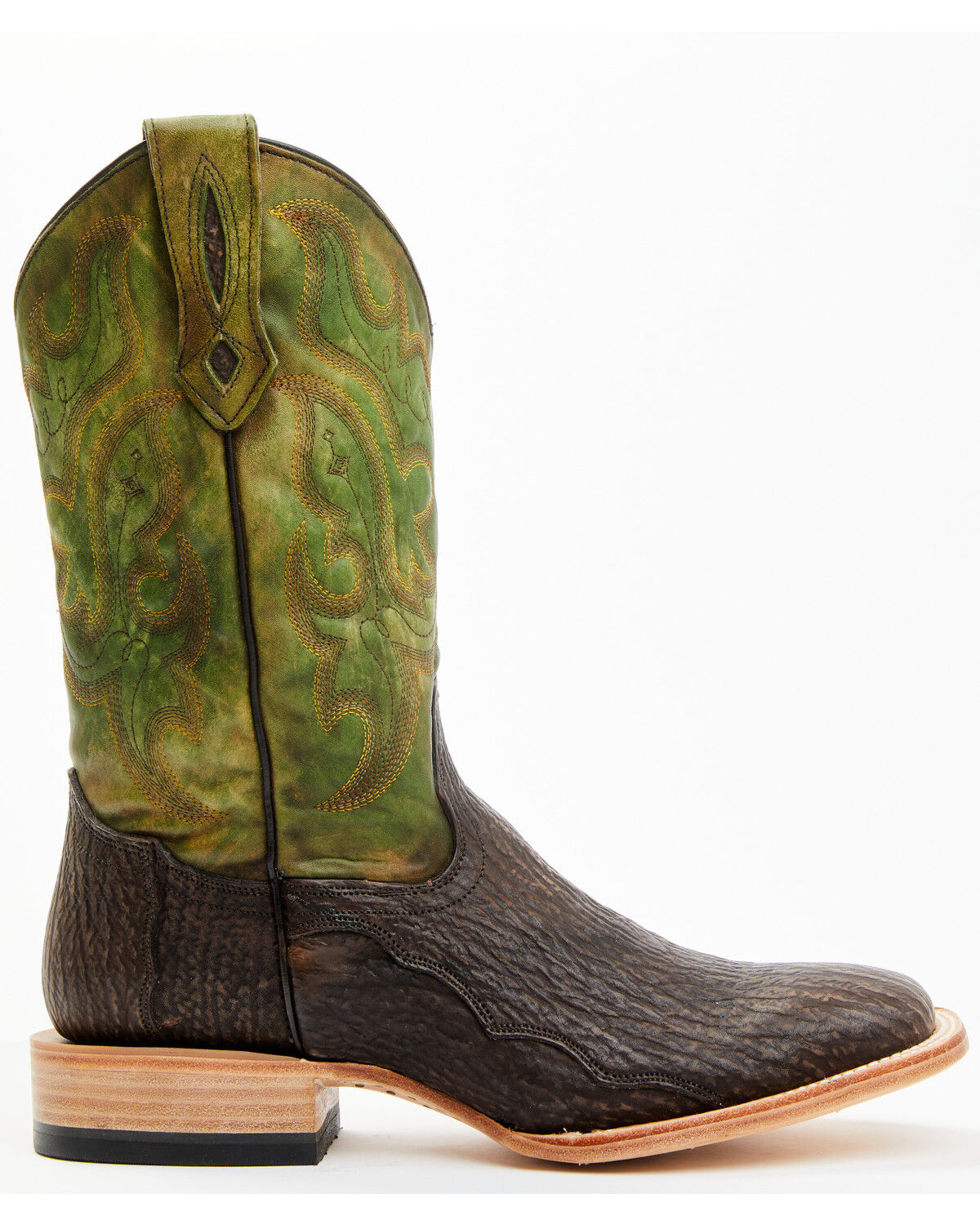 Image #2 - Cody James Men's Exotic Shark Western Boots - Broad Square Toe, Green, hi-res