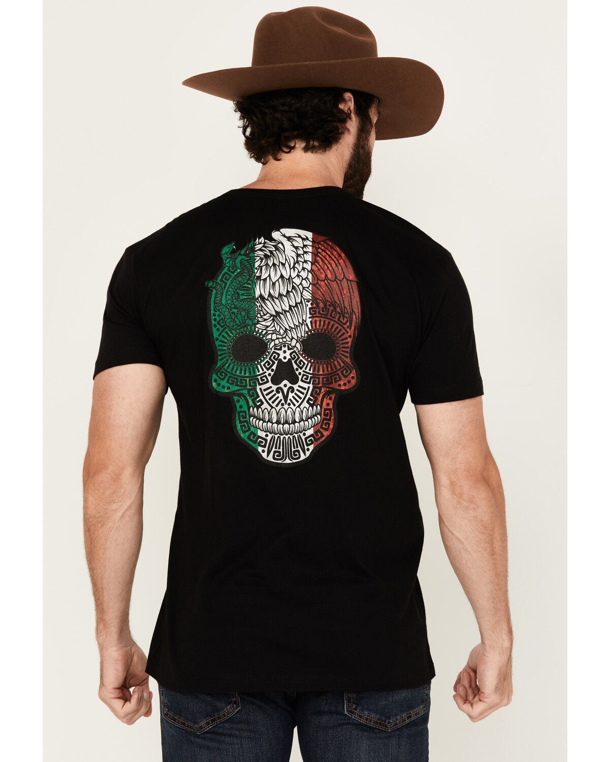 Moonshine Spirit&reg; Men's Eagle Skull Mexico Short Sleeve Graphic T-Shirt, Black, hi-res