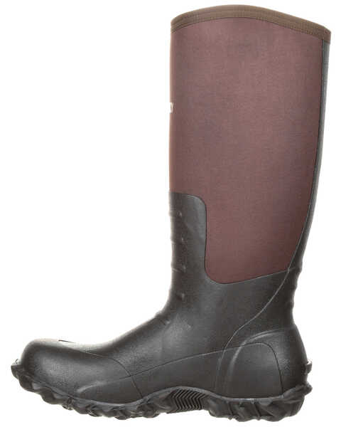 Image #3 - Rocky Men's Waterproof Rubber Work Boots - Round Toe, Brown, hi-res