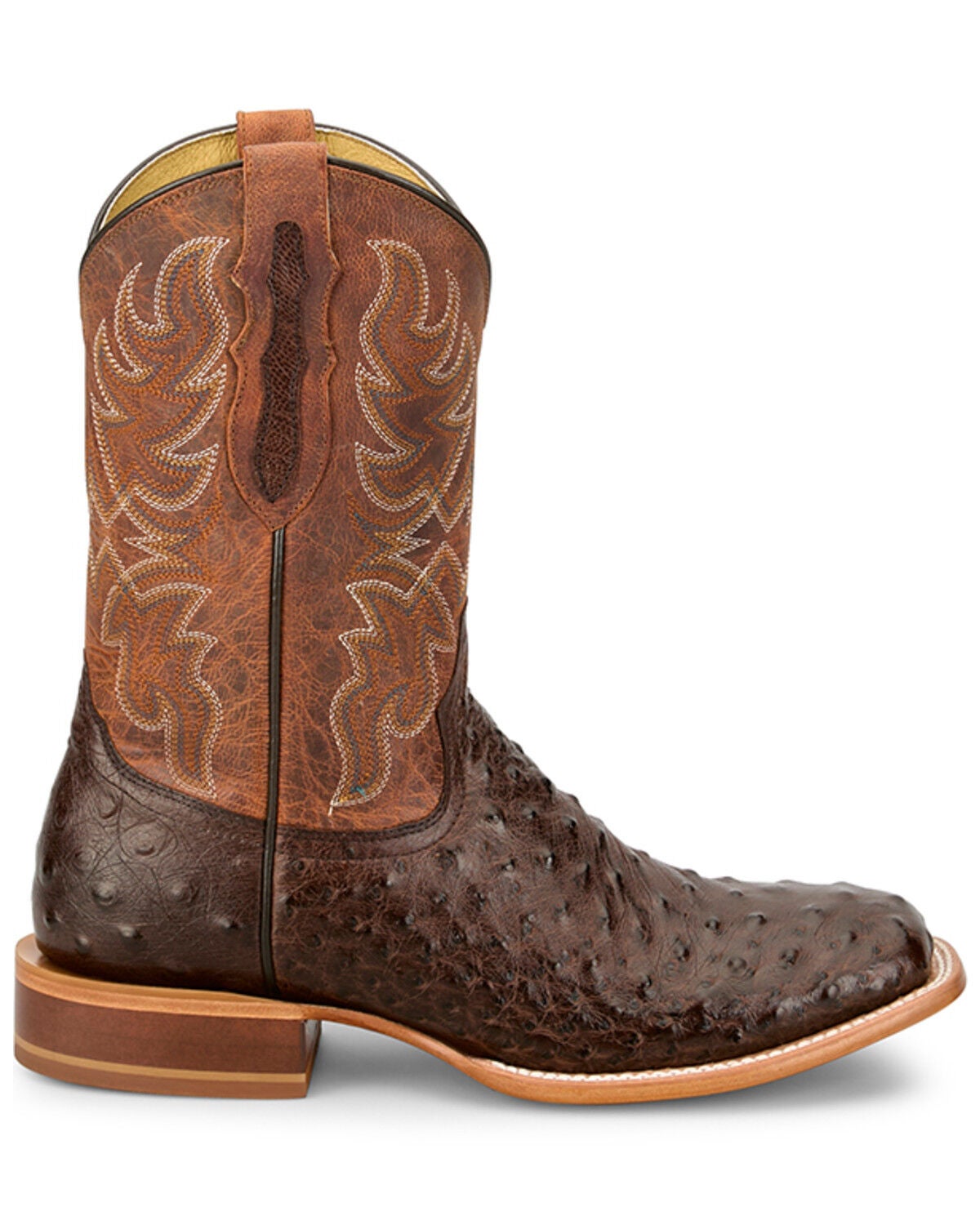 Image #2 - Tony Lama Men's Blaine Exotic Ostrich Western Boots - Broad Square Toe, Brown, hi-res