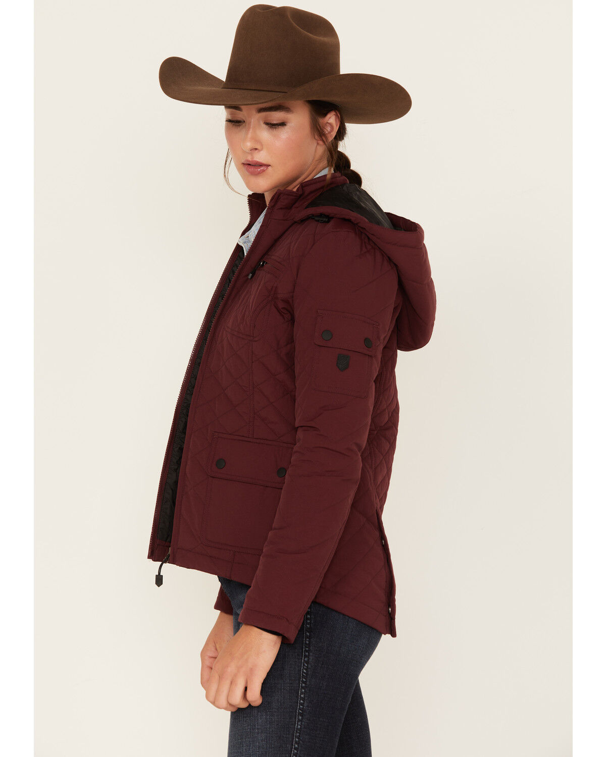 Image #2 - RANK 45® Women's Ultimate Legacy Quilted Jacket, Dark Red, hi-res
