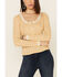 Image #3 - Wild Moss Women's Ribbed Knit Henley Lace Long Sleeve Top, Yellow, hi-res
