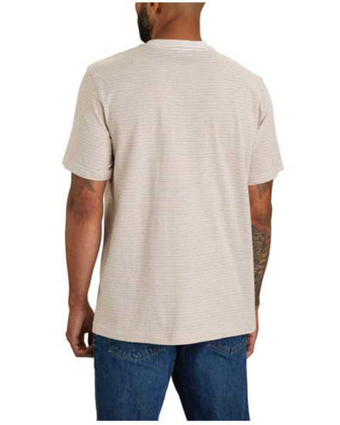 Image #2 - Carhartt Men's Striped Print Relaxed Fit Heavyweight Short Sleeve Pocket T-Shirt , Tan, hi-res