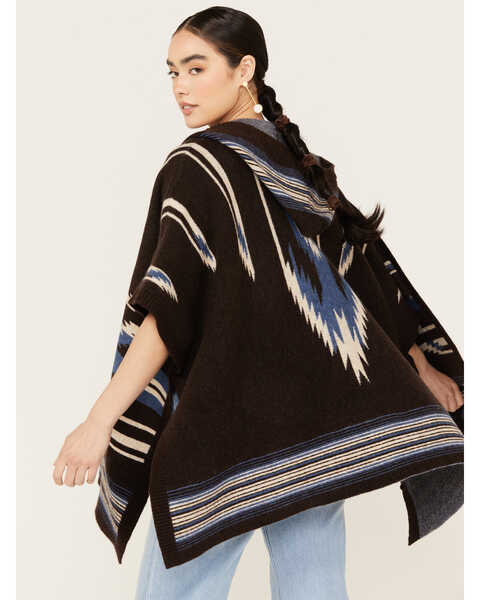 Image #1 - Ariat Women's  Chimayo Poncho Sweater, Dark Brown, hi-res