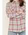 Image #3 - Wrangler Retro Women's Boot Barn Exclusive Long Sleeve Snap Western Flannel Shirt, Steel Blue, hi-res