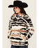 Image #2 - Hooey Women's Striped Fleece 1/2 Zip Pullover, Black, hi-res