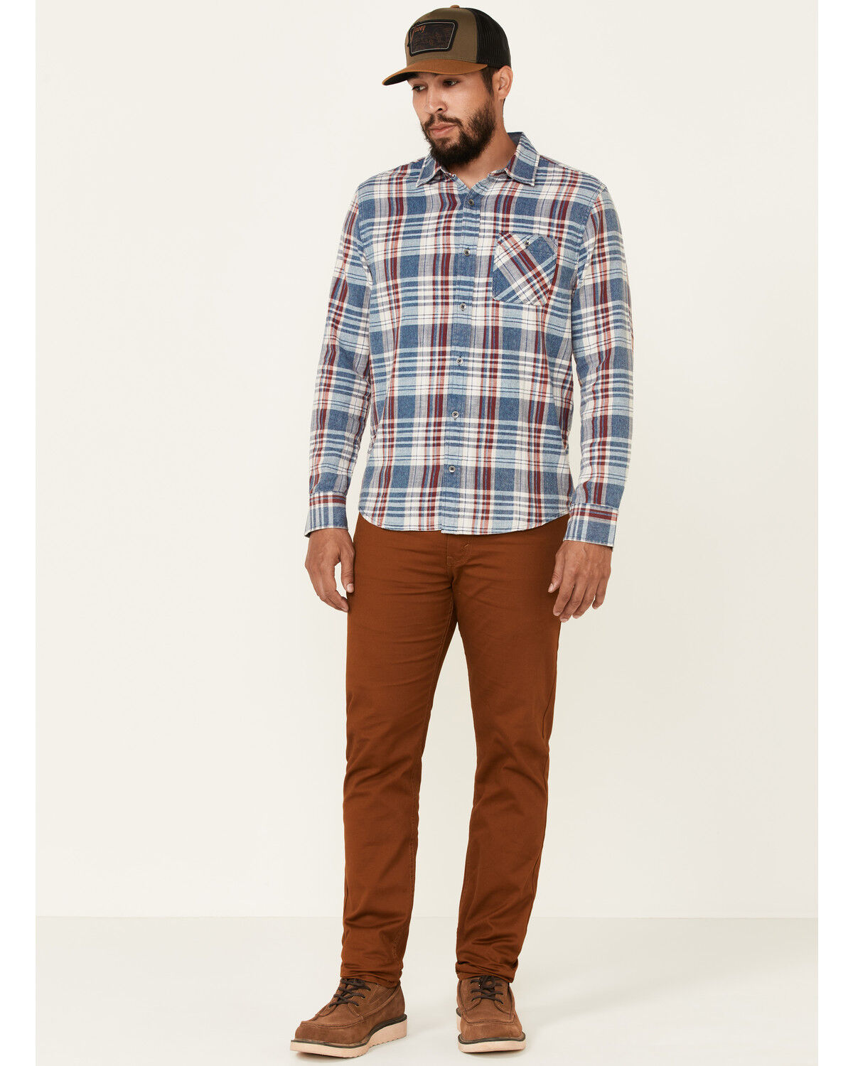 Image #2 - Flag & Anthem Men's Valinda Large Plaid Long Sleeve Button Down Western Shirt, Red, hi-res