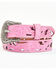 Shyanne Girls' Pierced Filigree Belt, Pink, hi-res