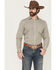 Image #1 - Gibson Trading Co Men's Bullseye Geo Print Long Sleeve Button-Down Western Shirt, Ivory, hi-res