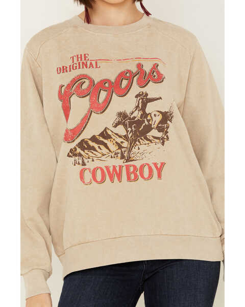 Image #3 - Changes Women's OG Coors Cowboy Graphic Sweatshirt , Cream, hi-res