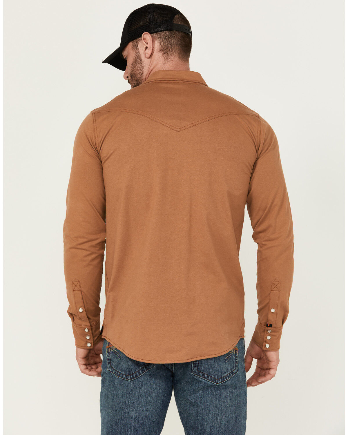 Image #4 - Cody James Men's FR Lightweight Solid Long Sleeve Snap Work Shirt, Rust Copper, hi-res