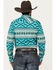 Image #4 - Rock & Roll Denim Men's Southwestern Print Long Sleeve Snap Stretch Western Shirt, Turquoise, hi-res