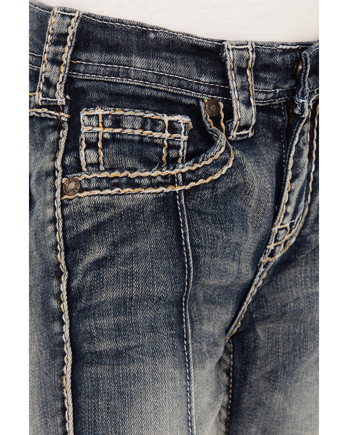 Image #2 - Cowgirl Tuff Girls' Front Seam Timeless Stretch Trouser Jeans, Blue, hi-res