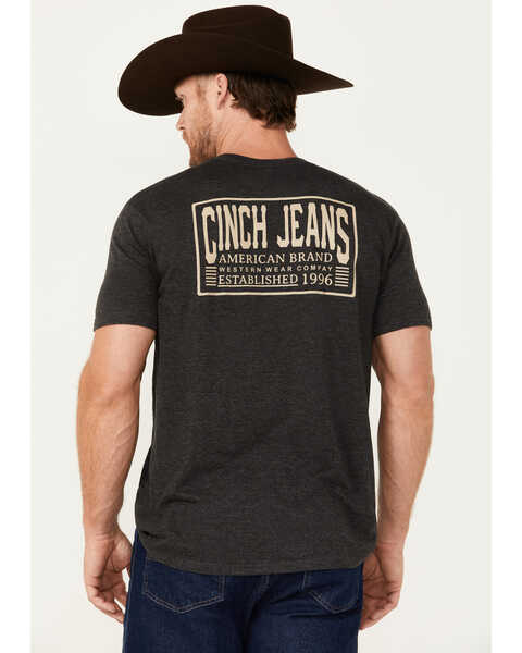 Image #1 - Cinch Men's Logo Short Sleeve T-Shirt, Charcoal, hi-res