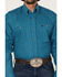 Image #3 - George Strait by Wrangler Men's Geo Print Long Sleeve Button-Down Stretch Western Shirt, Teal, hi-res