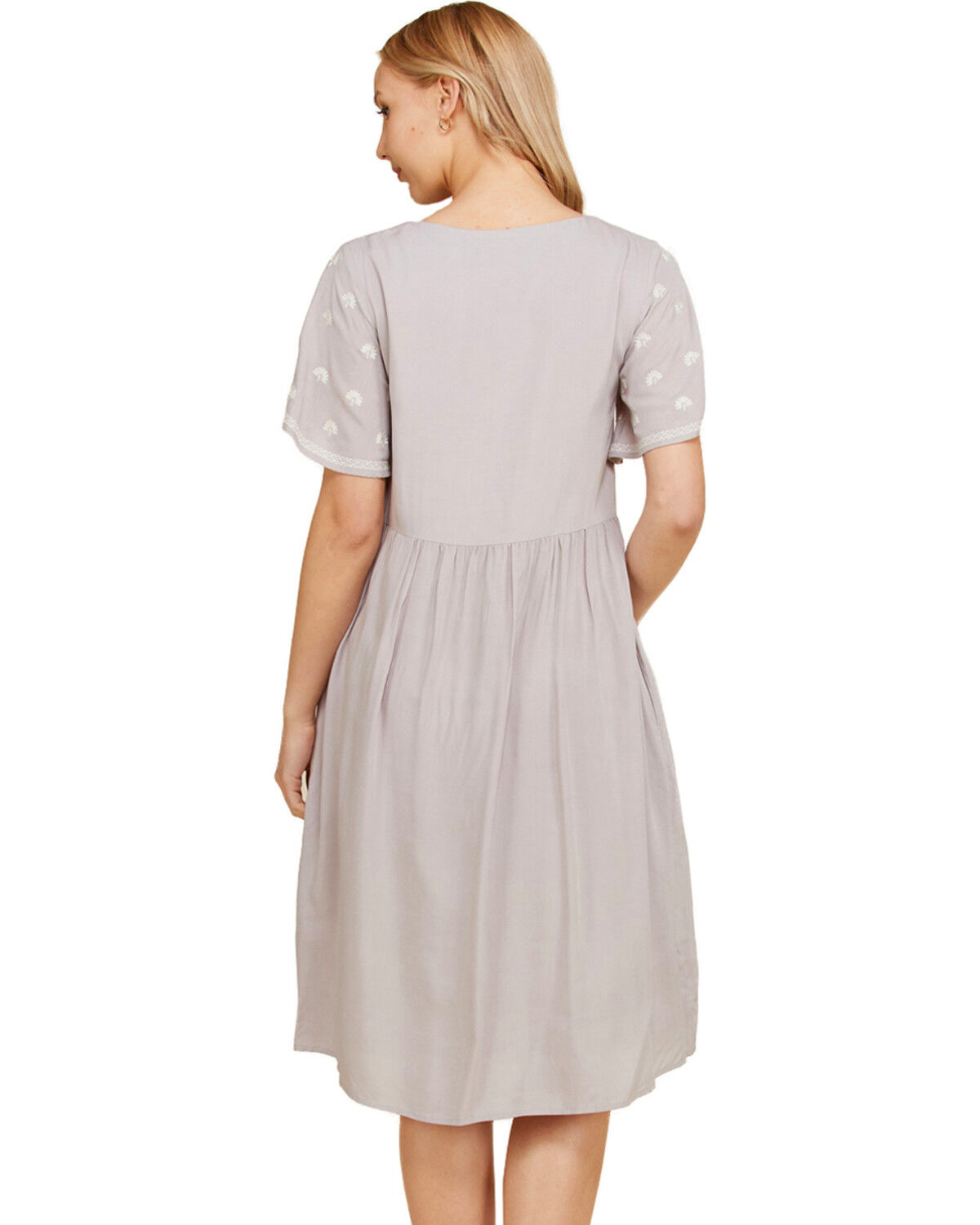 embroidered short sleeve dress
