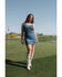 Image #1 - Idyllwind Women's Faux Suede Studded Fringe Sleeveless Mini Dress, Blue, hi-res