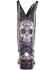 Image #4 - Corral Women's Floral Skull Embroidery & Studs Western Boots - Square Toe, Black/white, hi-res