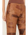 Image #2 - Understated Leather Women's Vixen Mid Rise Leather Patched Pants, Tan, hi-res