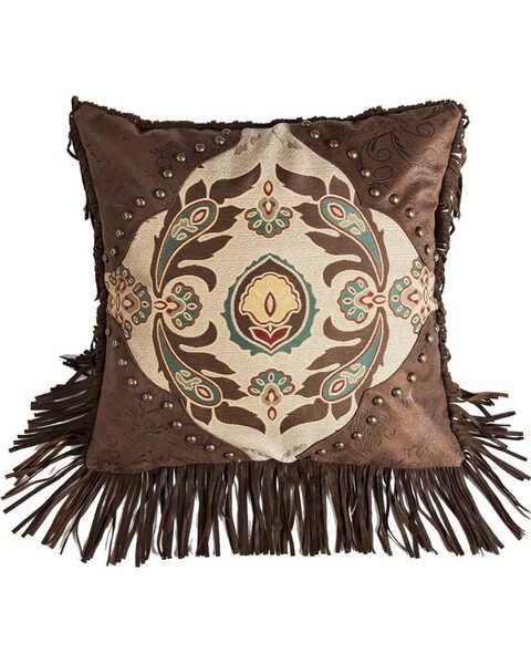 HiEnd Accents Western Style Pillow With Concho Detail, Multi, hi-res