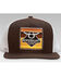 Ropesmart Men's Brown Solo Serape Steerhead Embroidered Patch Mesh-Back Ball Cap, Brown, hi-res