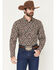 Image #1 - Gibson Trading Co Men's Bloomin Paisley Print Long Sleeve Snap Western Shirt - Tall, Black, hi-res