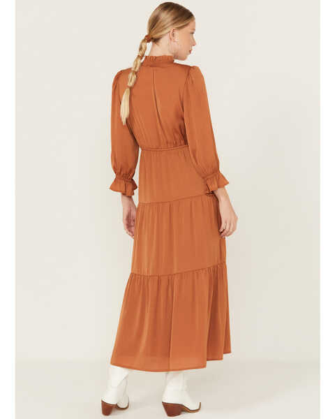 Image #4 - Revel Women's Tiered Midi Dress, Rust Copper, hi-res