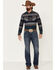 Image #1 - United By Blue Men's Brownstone Responsible Striped Long Sleeve Western Flannel Shirt, Navy, hi-res