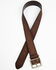 Image #2 - Brothers and Sons Men's Brown Brass Buckle & Roughout Leather Belt, Brown, hi-res