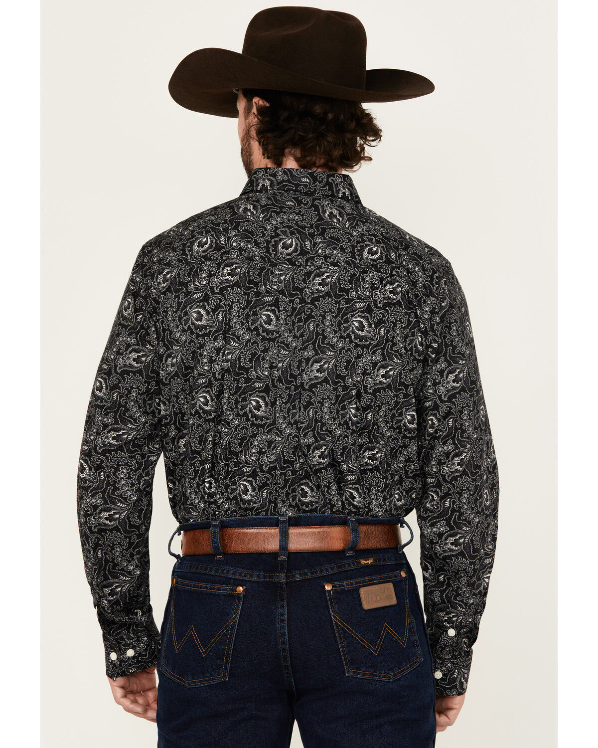 Image #4 - Cody James Men's Parker Paisley Print Long Sleeve Button-Down Stretch Western Shirt, Black, hi-res