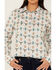 Image #3 - Panhandle Women's Steer Print Long Sleeve Snap Western Shirt, Off White, hi-res