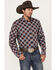 Image #1 - RANK 45® Men's Saddle Abstract Plaid Print Long Sleeve Button-Down Western Shirt, Red, hi-res