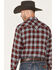 Wrangler Retro Men's Plaid Print Long Sleeve Snap Western Shirt, Red, hi-res