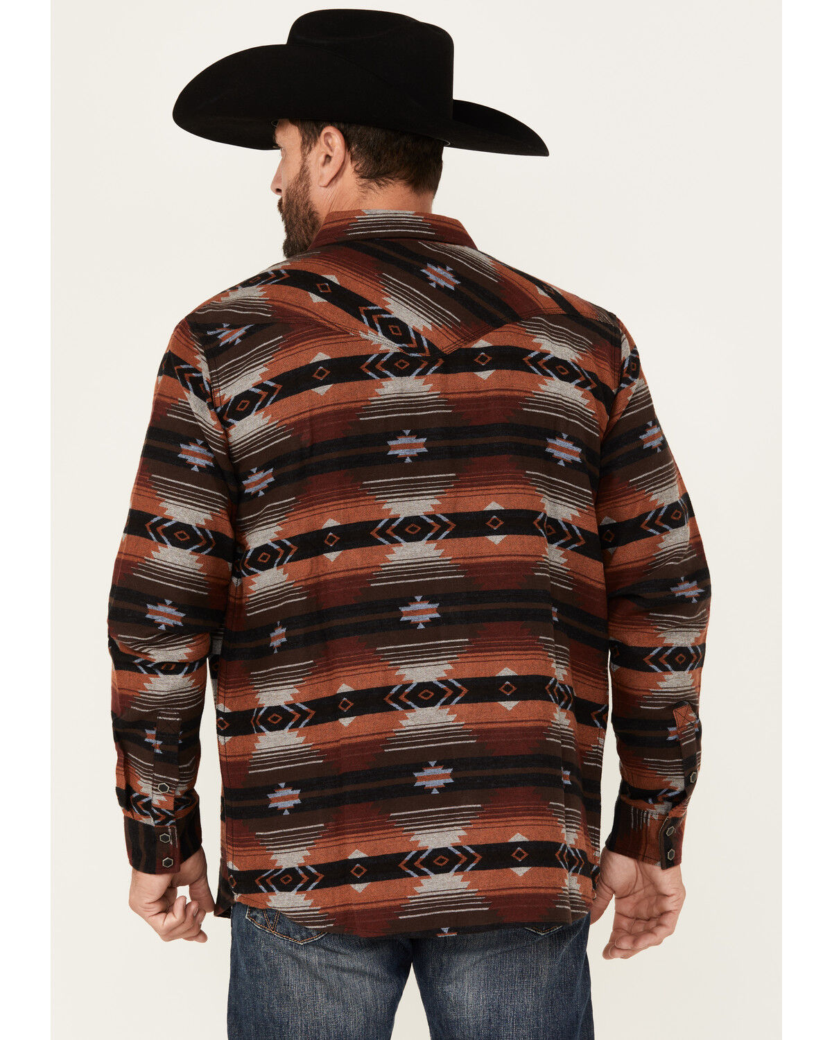 Image #4 - Moonshine Spirit Men's Smoke Cover Southwestern Print Long Sleeve Snap Western Shirt, Multi, hi-res