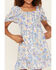 Image #3 - Hayden Girls' Floral Print Puff Sleeve Mini Dress, Blue, hi-res