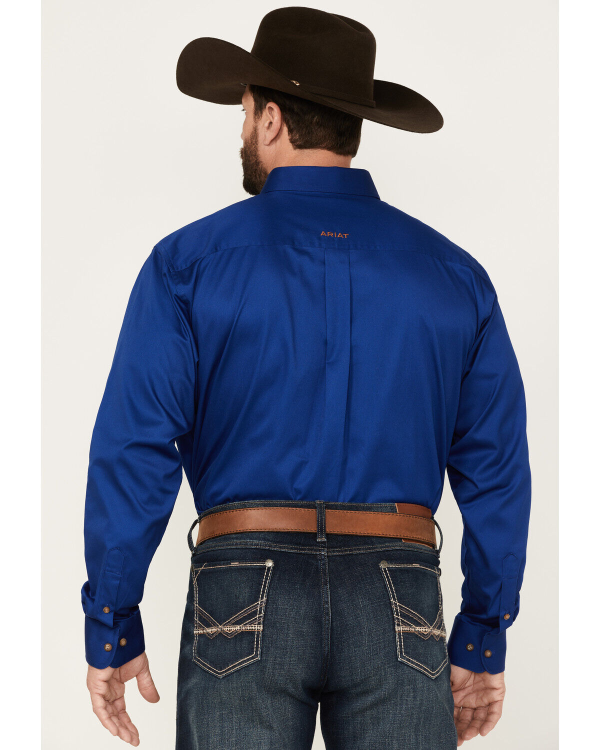 Image #4 - Ariat Men's Twill Long Sleeve Button-Down Shirt, Blue, hi-res