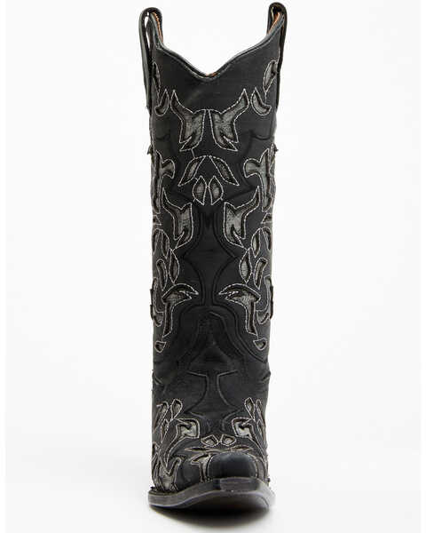 Image #4 - Corral Women's Inlay Western Boots - Snip Toe, Black/grey, hi-res