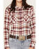 Image #3 - Wrangler Women's Plaid Print Long Sleeve Snap Western Shirt, Ivory, hi-res