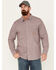 Image #1 - Hawx Men's FR Lightweight Printed Long Sleeve Button-Down Stretch Work Shirt, Red, hi-res