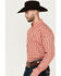Image #2 - Wrangler Men's Classic Plaid Print Long Sleeve Button-Down Western Shirt, Red, hi-res