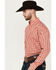 Image #2 - Wrangler Men's Classic Plaid Print Long Sleeve Button-Down Western Shirt , Red, hi-res