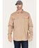 Image #1 - Hawx Men's FR Solid Long Sleeve Button Down Woven Work Shirt - Big & Tall, Beige/khaki, hi-res